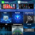 Junsun Drathlos Carplay Android Auto RDS mit Rückfahrkamera 1Din - immagine 7