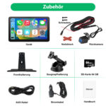 Junsun Apple CarPlay wireless Android Auto 9 pollici Display telecamera posteriore