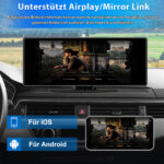Junsun Apple CarPlay wireless Android Auto 4K 10.26 pollici Display telecamera posteriore regolabile