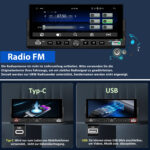 Junsun CarPlay Wireless 1Din USB-C con Telecamera posteriore