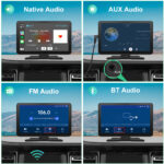 Junsun Apple CarPlay wireless Android Auto 9 pollici Display telecamera posteriore