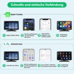 Junsun Apple CarPlay wireless Android Auto 9 pollici Display telecamera posteriore