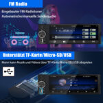 Junsun CarPlay wireless Android Auto Display con Telecamera posteriore 1Din